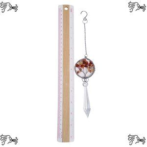 Carnelian Natural Stone Sun Catcher Crystal Prisms Tree of Life Chakra
